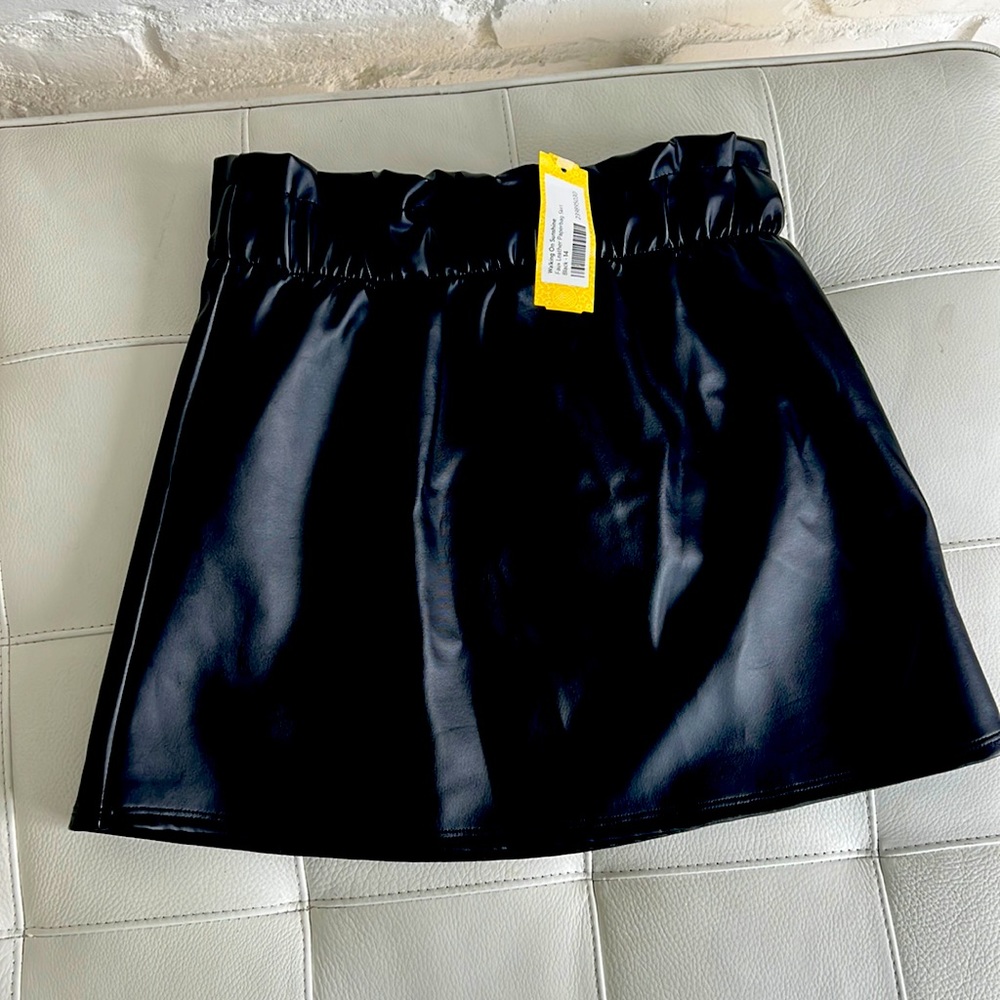 Faux Leather Paperbag Skirt